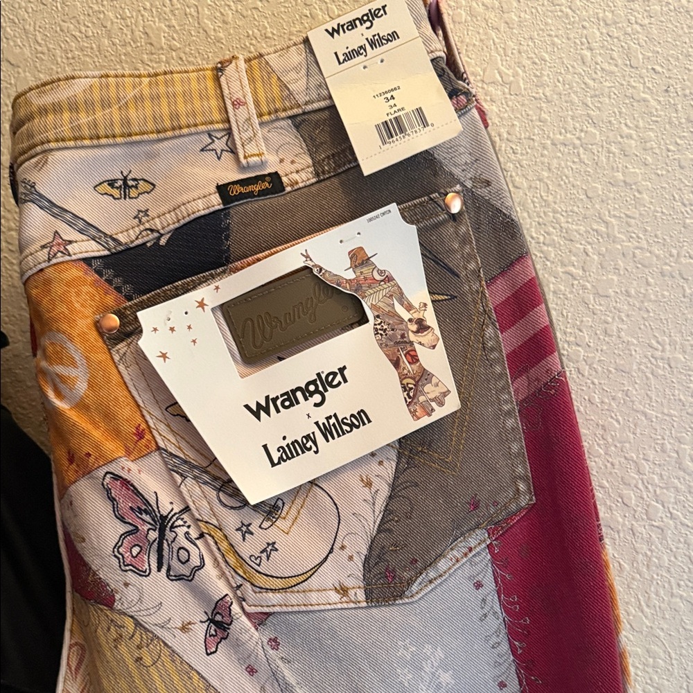Wrangler and Lainey Wilson Multicolor Patchwork Jeans
